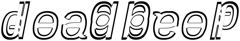 Ambigram for deadbeef in Liberationsans-italic